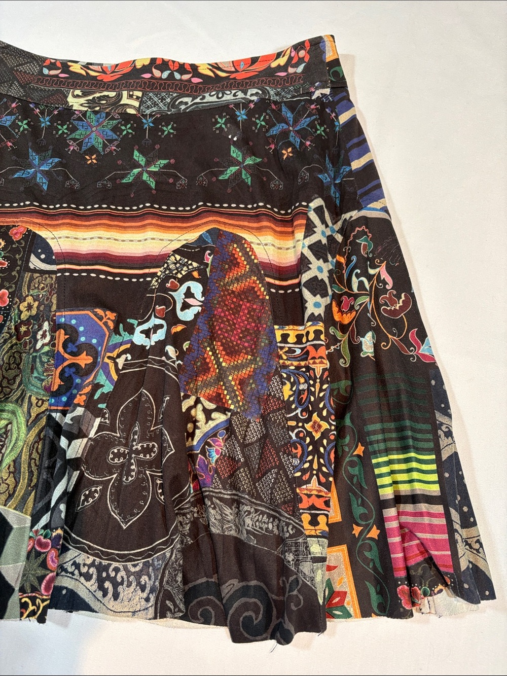 Desigual Skater Skirt size Medium Multicolor patchwork lined - Picture 7 of 15